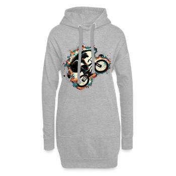 BMX Bike Fahrrad Trick Geschenk - Hoodie-Kleid - Grau meliert - Vorne