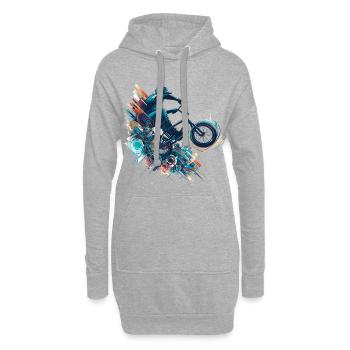 BMX Bike Bike Trick Bunny Hop cadeau - Sweat-shirt à capuche long Femme - gris chiné - Devant