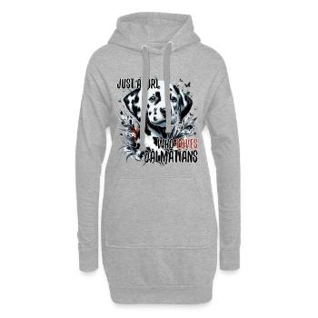 Fille aime le cadeau de chiot dalmatien - Sweat-shirt à capuche long Femme - gris chiné - Devant