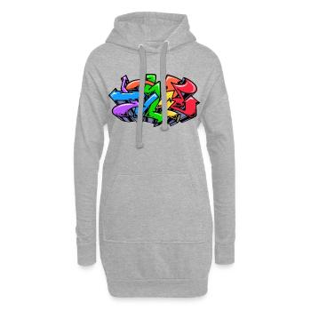 Graffiti Street Art Wildstyle Illustration - Sweat-shirt à capuche long Femme - gris chiné - Devant