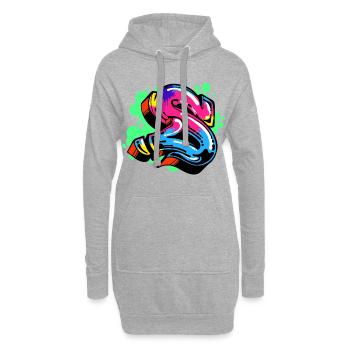 Street Art Graffiti Art Drawing Illustration - Hoodie Dress - heather grey - Front