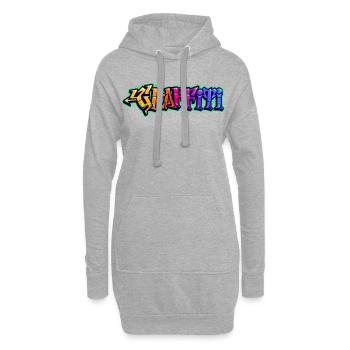 Graffiti Spruch Zeichnen Illustration Street Art - Hoodie-Kleid - Grau meliert - Vorne