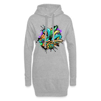 Graffiti Art Drawing Illustration Street Art - Hoodie Dress - heather grey - Front