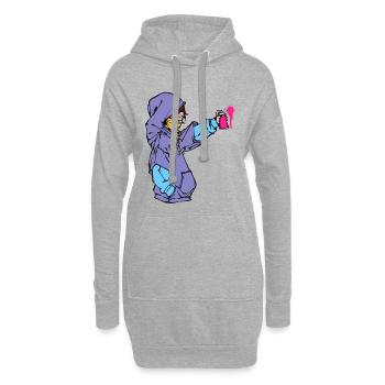 Graffiti Spraydose Kunst Strassenkunst Sprayer - Hoodie-Kleid - Grau meliert - Vorne