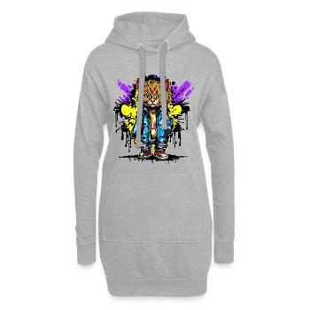 Art, Street Art, Wildstyle, Graffiti, Drawing - Hoodie Dress - heather grey - Front