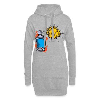Zeichnen Illustration Graffiti Spraydose Sprayer - Hoodie-Kleid - Grau meliert - Vorne