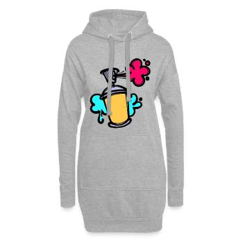 Kunst Graffiti Sprayer Spraydose Street Art - Hoodie-Kleid - Grau meliert - Vorne