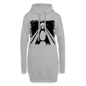 Bowling Zeichnung - Hoodie-Kleid - Grau meliert - Vorne