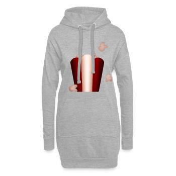 Vintage-Popcorn! - Hoodie-Kleid - Grau meliert - Vorne