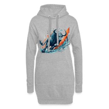 Finance Actions Taureau Taureau Wall Street Cadeau - Sweat-shirt à capuche long Femme - gris chiné - Devant