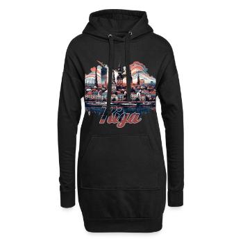 Riga Capitale Lettonie Baltique Cadeau - Sweat-shirt à capuche long Femme - noir - Devant