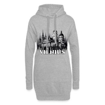 Vilnius Capitale Lituanie Baltique Cadeau - Sweat-shirt à capuche long Femme - gris chiné - Devant
