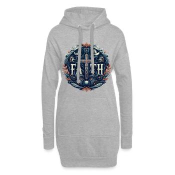 Glaube Kreuz Ornament - Hoodie-Kleid - Grau meliert - Vorne