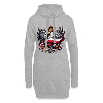 Polen Polska polnisch Flagge Fahne Geschenk - Hoodie-Kleid - Grau meliert - Vorne