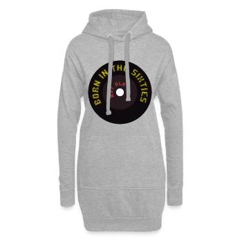 Né dans les années soixante, pas d’âge - Sweat-shirt à capuche long Femme - gris chiné - Devant