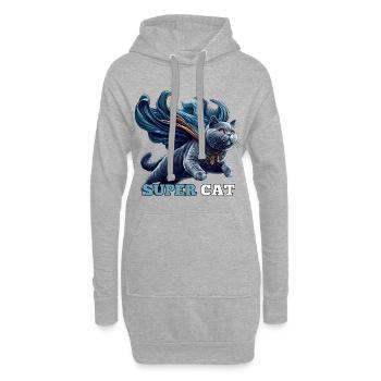 Super Katze BKH Blue Geschenk - Hoodie-Kleid - Grau meliert - Vorne