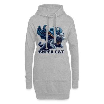 Super Katze BKH Blue Geschenk - Hoodie-Kleid - Grau meliert - Vorne