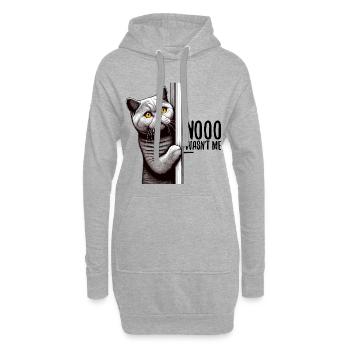 Nein war ich nicht BKH Blue Katze Geschenk - Hoodie-Kleid - Grau meliert - Vorne