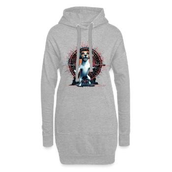 Jack Russell Terrier danse musique cadeau - Sweat-shirt à capuche long Femme - gris chiné - Devant