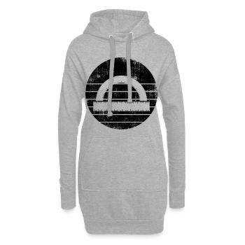 Règle rapporteur - Sweat-shirt à capuche long Femme - gris chiné - Devant