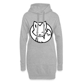 Kleiner Fuchs (Schwarzweiß) - Hoodie-Kleid - Grau meliert - Vorne