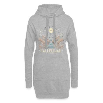 Paysage de la montagne Hallelujah Ciel étoilé - Sweat-shirt à capuche long Femme - gris chiné - Devant