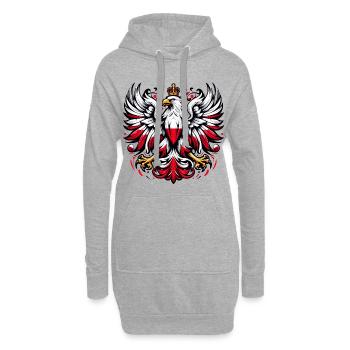 Polen Polska polnisch rot weiß Geschenk - Hoodie-Kleid - Grau meliert - Vorne