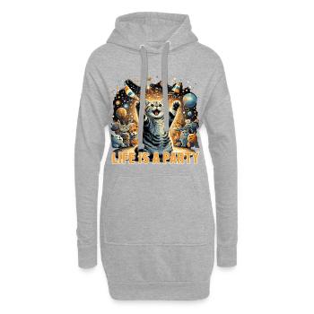 Britisch Kurzhaar Katze BKH Party Geschenk - Hoodie-Kleid - Grau meliert - Vorne