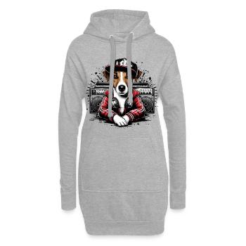 Jack Russell Terrier Ghetto Blaster Gift - Hoodie Dress - heather grey - Front