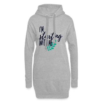 I m starting with me - Hoodie-Kleid - Grau meliert - Vorne