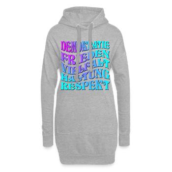 POLITIK HALTUNG - DEMOKRATIE WÄHLEN GEHEN - Hoodie-Kleid - Grau meliert - Vorne