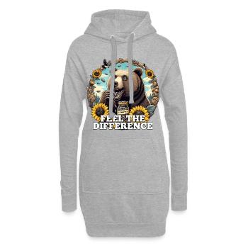 Bär Sonnenblumenkerne Sonnenblumenkörner Geschenk - Hoodie-Kleid - Grau meliert - Vorne