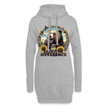 Bär Sonnenblumenkerne Sonnenblumenkörner Geschenk - Hoodie-Kleid - Grau meliert - Vorne