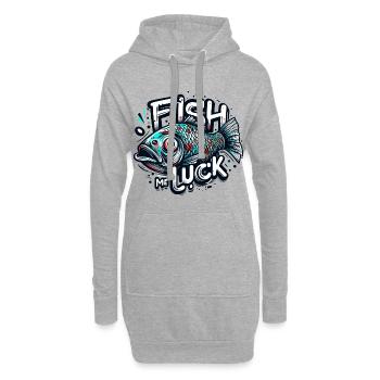 Poisson-moi chance cadeau de poker de pêche - Sweat-shirt à capuche long Femme - gris chiné - Devant
