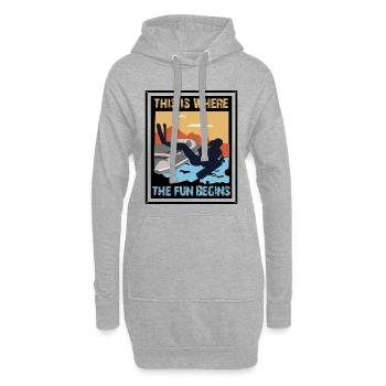 1 this is where the fun begins - Hoodie-Kleid - Grau meliert - Vorne