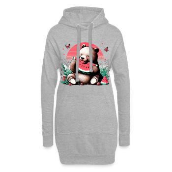 Pastèque Arbusik ours cadeau délicieux - Sweat-shirt à capuche long Femme - gris chiné - Devant