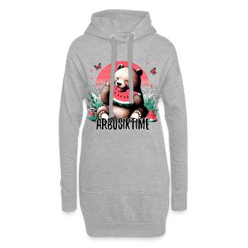 C’est l’heure de la pastèque Arbusik Bear Yummy Gift - Sweat-shirt à capuche long Femme - gris chiné - Devant