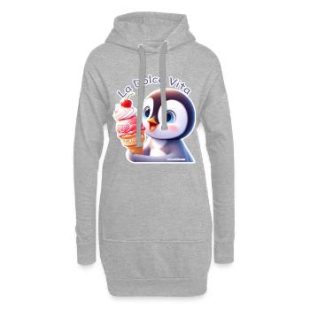 Pingouin - La Dolce Vita - Sweat-shirt à capuche long Femme - gris chiné - Devant