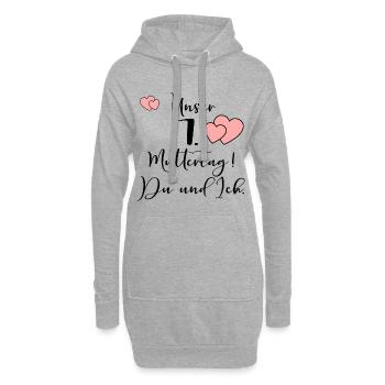 Erster Muttertag MAMA BABY - Hoodie-Kleid - Grau meliert - Vorne