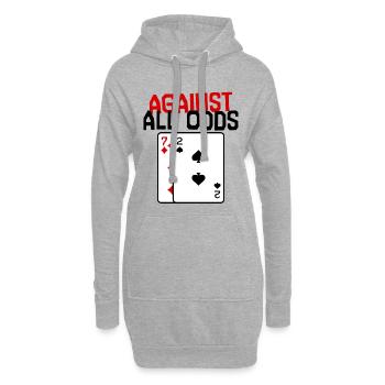 Casino Statement Jeu de cartes de poker Jeux d’argent - Sweat-shirt à capuche long Femme - gris chiné - Devant