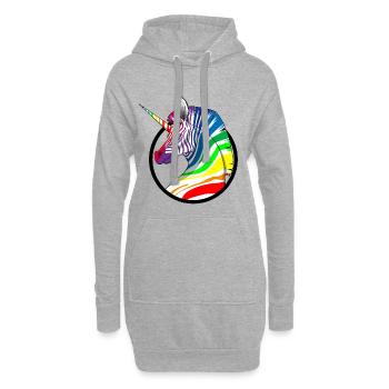 Regenbogen Einhorn Zebra - Hoodie-Kleid - Grau meliert - Vorne