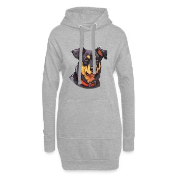 Beauceron Hunderasse Aquarell Karikatur Kawaii Colo - Hoodie-Kleid - Grau meliert - Vorne