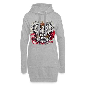Polen Polska polnisch Wappen Adler Flagge Geschenk - Hoodie-Kleid - Grau meliert - Vorne