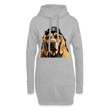 Bloodhound Gangsta Gangster Hund Geschenk - Hoodie-Kleid - Grau meliert - Vorne