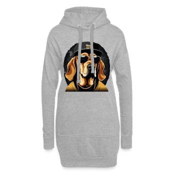 Bloodhound Gangsta Gangster Hund Geschenk - Hoodie-Kleid - Grau meliert - Vorne