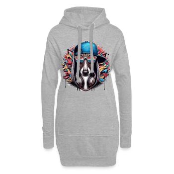 Cadeau de graffiti de chien Greyhound Gangsta - Sweat-shirt à capuche long Femme - gris chiné - Devant