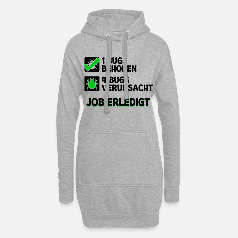 Open Source Bugfixing Bugs Developer Programmier - Hoodie-Kleid - Grau meliert