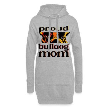 Proud Bulldog Mom – Illustration amoureuse des chiens - Sweat-shirt à capuche long Femme - gris chiné - Devant