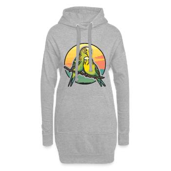 Dad Budgie Father Son Budgies - Hoodie Dress - heather grey - Front