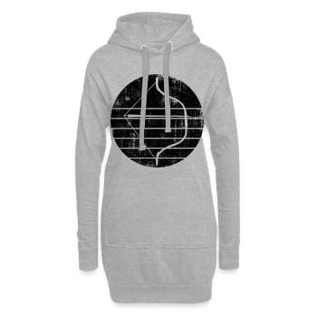 Pfeil und Bogen - Hoodie-Kleid - Grau meliert - Vorne